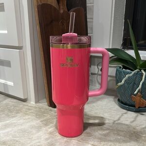 Limited Edition 40oz Stanley Pink Parade Tumbler with Straw